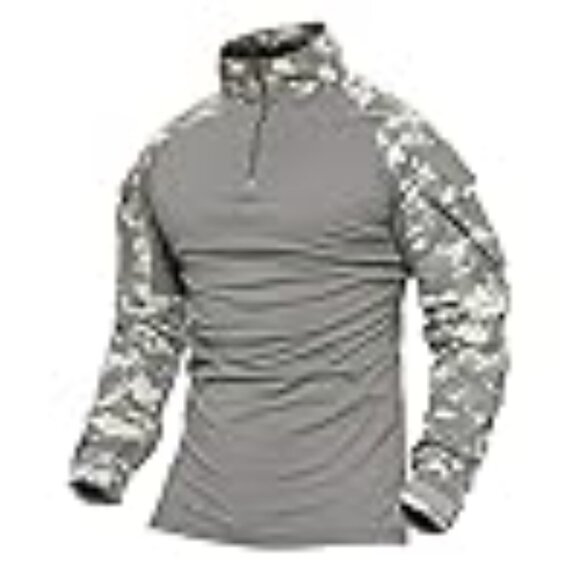MAGCOMSEN Men's Tactical Military Shirt 1/4 Zip Long Sleeve Shirt with‎ Pockets - Picture 10 of 10